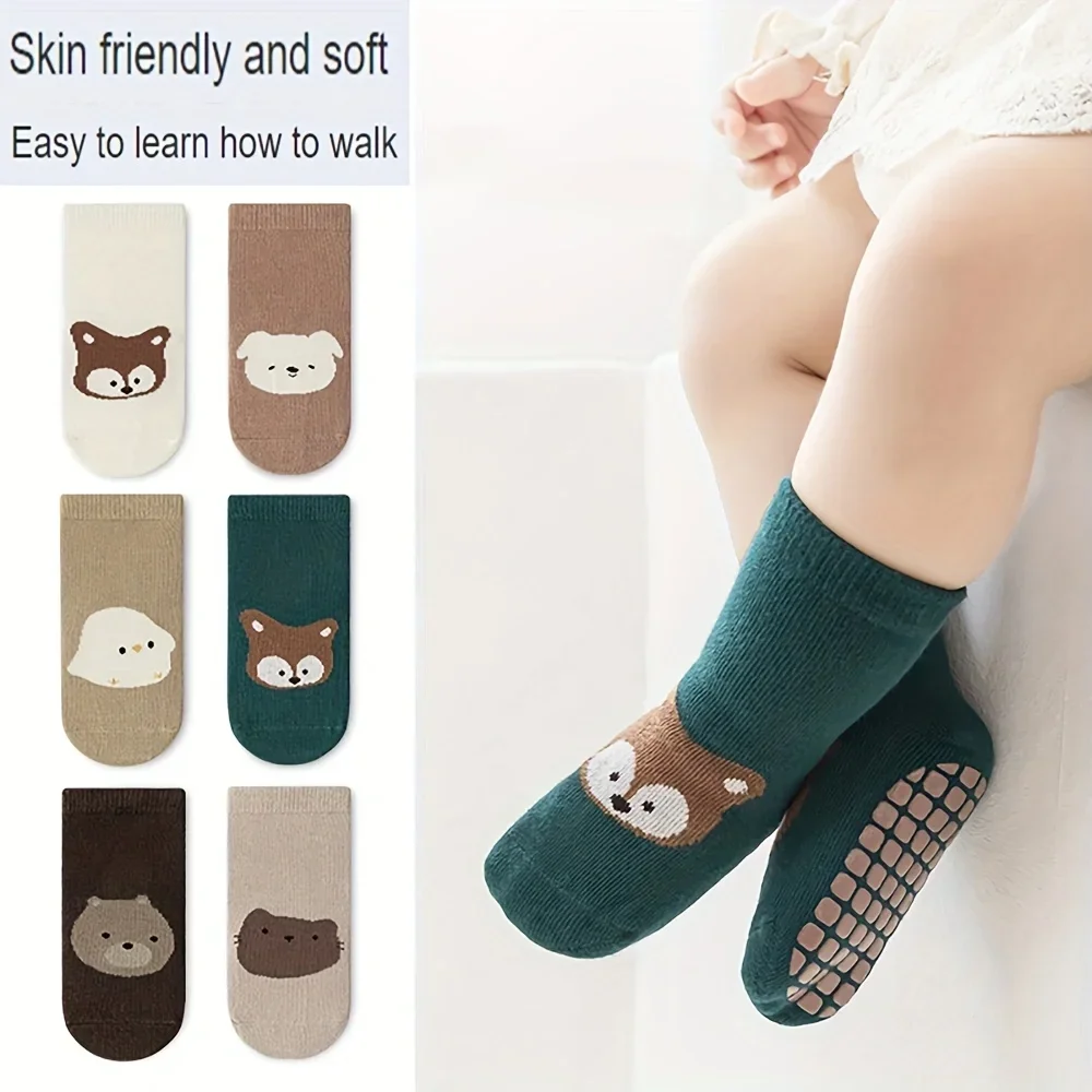 Unisex Baby Socks Non Slip - 6 Pasang Kaus Kaki Trampolin Bayi
