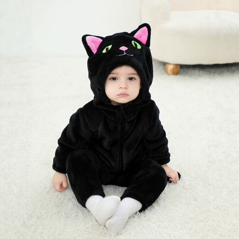 Cotton Baby Onesies Zipper - Romper Bayi Baru Lahir Motif Kucing